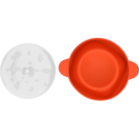 Grande machine à pop-corn pour micro-ondes avec couvercle et poignée, sans BPA, pliable, utilisable de 40 °C à +230 °C, bol à pop-corn en silicone de qualité alimentaire (orange) (1/5)