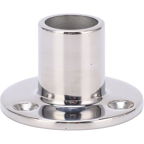 Support plat rond pour rambarde de bateau, inox 316 marine, fixation pour tube 25mm/1in, angle 90°, quincaillerie nautique (1/5)