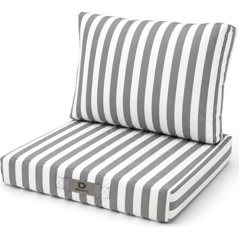 Coussins Jardin 60x70 Rayure Gris Clair - Premium 270g