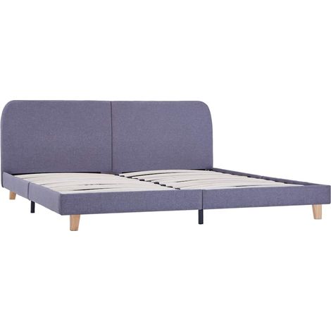 Maison Exclusive - Bettgestell Hellgrau Stoff 180x200 cm (1/5)