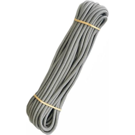 Corde élastique grise 8mm, Sandow tendeur UV 20m pour jardin