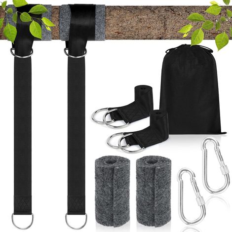 Sangle de Hamac 2x150CM   Ultra Résistante, Charge Max 800kg, Avec D Ring et Coussin, Idéale pour Jardin et Balançoire Suspendue (1/5)