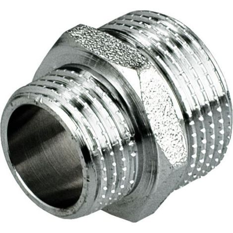Raccord Mâle-Mâle - 1/2 Pouces x 3/8 Pouces - Laiton Chromé - Pour Réseau Eau et Chauffage - Lot de 1 (1/2)