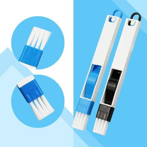 2-piece window and door groove cleaning brush set, screen window cleaning tool, small groove brush with dustpan, sanitary space brush