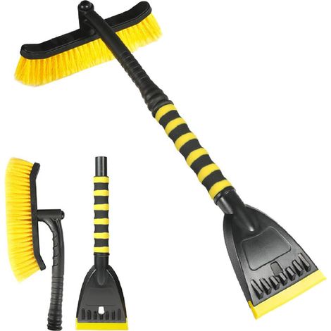 2 en 1 Grattoir à Glace et Brosse à Neige, Grattoir à Glace Détachable pour Auto Raclette Givre Grattoir Pare Brise Voiture Pelle à Glace avec Poignée