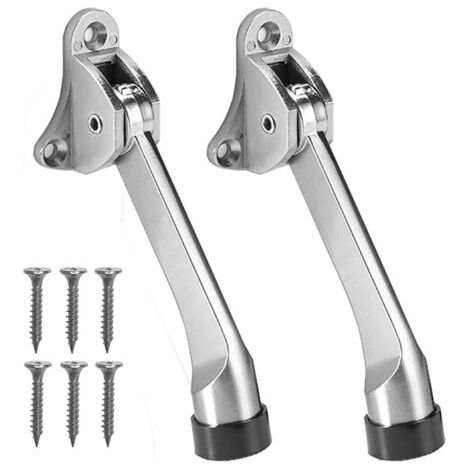 BUNTHAUS 2 Pièces Butée de Porte,Empêche la Porte de Claquer,Arrêt de Porte Support de Porte,Avec Pare-Chocs en Caoutchouc Souple et Vis - Alliage de Zinc - 13 cm (1/5)
