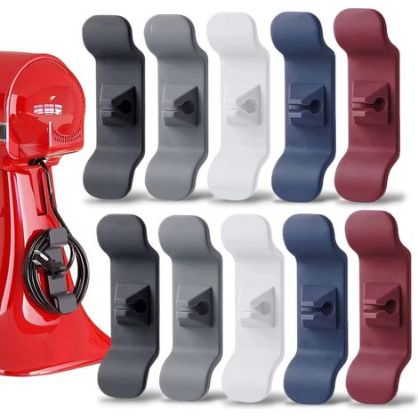 GROOFOO Organiseur de cordon pour appareils de cuisine, lot de 10 enrouleurs de cordon pour rangement de petits appareils ménagers, mixeur, mixeur, cafetière, autocuiseur et friteuse à air (1/5)