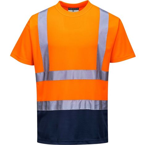 Tee-shirt haute Visibilité Portwest bicolore Orange / Marine XXL