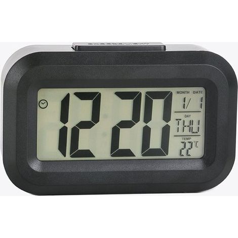 Mini reloj para coche - Reloj digital pequeño - Mini reloj para coche - salpicadero - escritorio - mesa - baño - Negro (1/2)