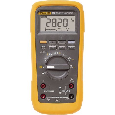 Fluke 28II/EUR Multimètre numérique étanche (IP67) CAT III 1000 V, CAT IV 600 V Affichage (nombre de points): 20000 Q51286 (1/3)