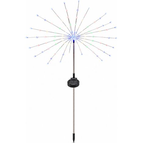 Lampe Solaire LED Feu d’Artifice Pliable, 420 LED Blanc Chaud, Étanche, Piquet Décoratif de Jardin Extérieur (1/5)