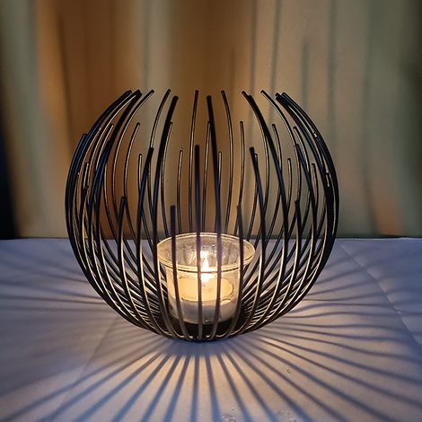Porte-Bougie En Fer Forgé - Support Pour Bougies Pilier Et Théières - Décoration Intérieure Salon Salle À Manger Chambre - 1 Pièce