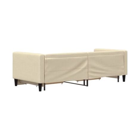 Lit avec tiroirs et méridienne avec tiroirs (sans matelas), crème, 80 × 200 cm, rangement pratique intégré, pour chambre, confort quotidien, assemblage rapide (1/5)