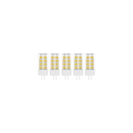 5 lampadine LED G4, 5 W, lampadina a incandescenza, 51 SMD, 2835 LED, bianco caldo, 3000 K, sorgente luminosa a LED, 400 lm, equivalente a lampadina alogena da 50 W, AC 220 V [Classe energetica A+] - 