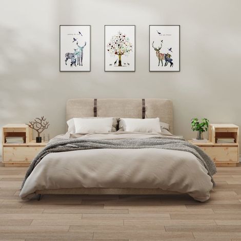 Bedside Cabinets 2 pcs 60x34x51 cm Solid Wood Pine vidaXL (1/5)