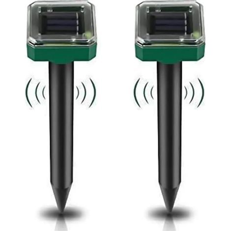 Lot de 2 répulsifs anti-taupes à énergie solaire pour jardin, répulsif antiparasitaire étanche IP65 pour gopher, campagnol et serpent – Répulsif animal haute sensibilité pour pelouse, jardin, cour (1/5)