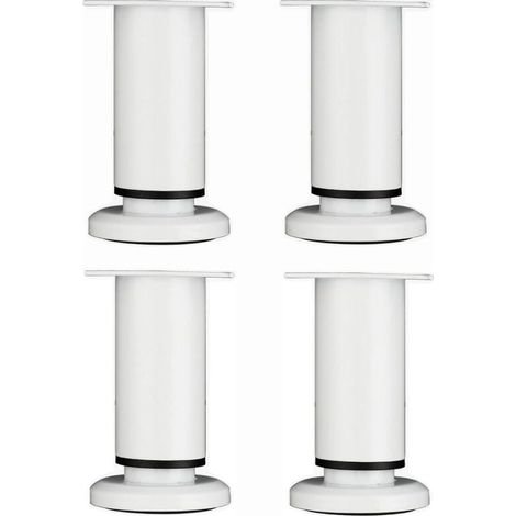 4 pezzi Gambe per mobili regolabili da 12 cm Gambe da tavolo rotonde in metallo bianco per divano, armadio, letto con viti (1/5)