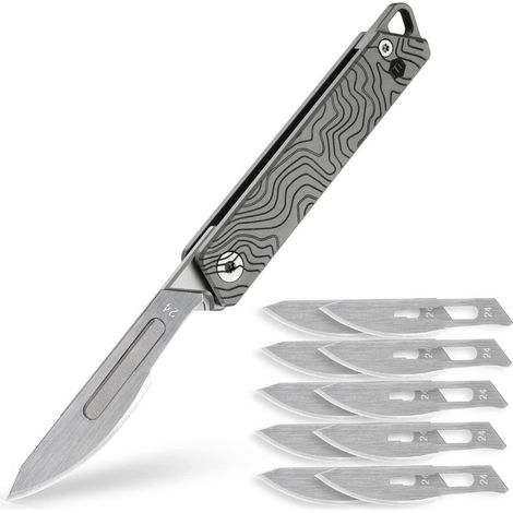 Titan Klappmesser mit austauschbaren Klingen 24, leicht & kompakt für EDC