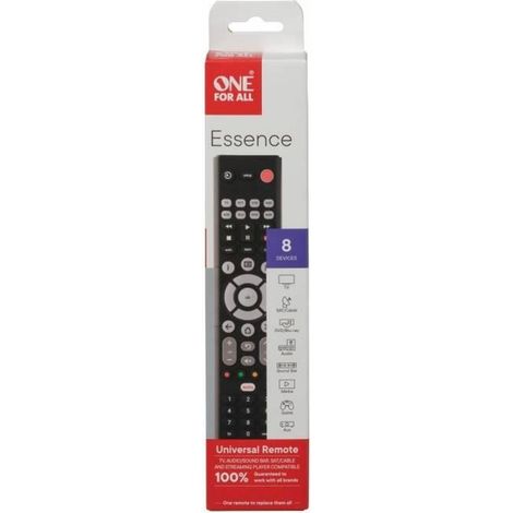 One For All, Telecomando Universale Essence Basic URC1282 8 in 1, Nero (1/3)