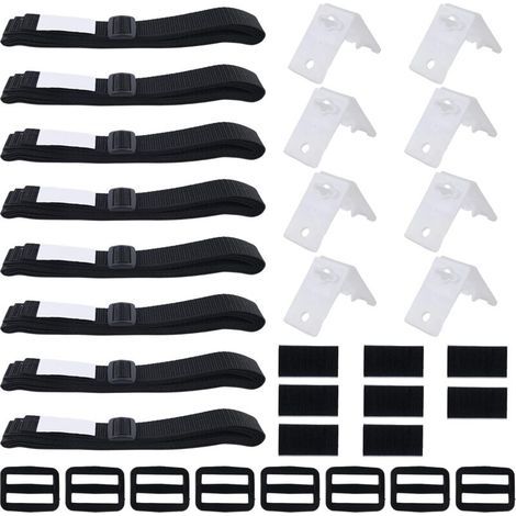 Solar Pool Cover Fixing Kit, 8 Nylon Straps, 8 Cord Plates, 8 Buckles, Pool Cover Tension Straps for Swimming Pool Tarpaulin Covers