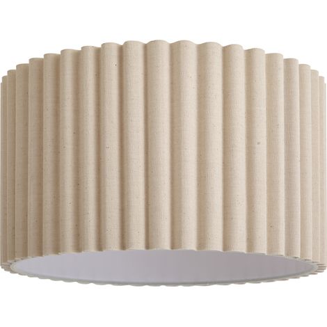 QAZQA Pantalla de lino beige Japandi 35/35/20 - Festoneada (1/4)