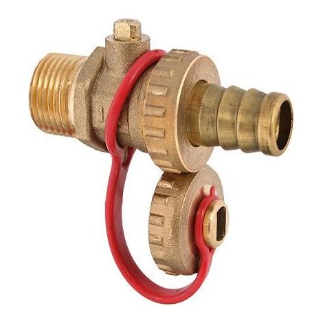 Schlösser Armaturen KUGEL KFE-VENTIL, SCHLAUFE M.MS KAPPE, SV, DN15, 1/2", 4-KT, MS-BLANK