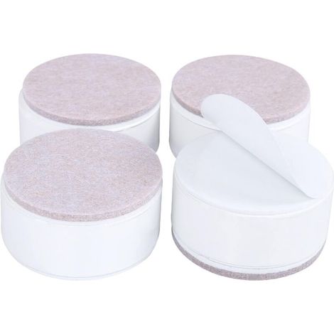 4PCS 3cm High Carbon Steel Furniture Risers, Self Adhesive Furniture Riser, 6cm Width for Sofa Chair Table Cabinets, White