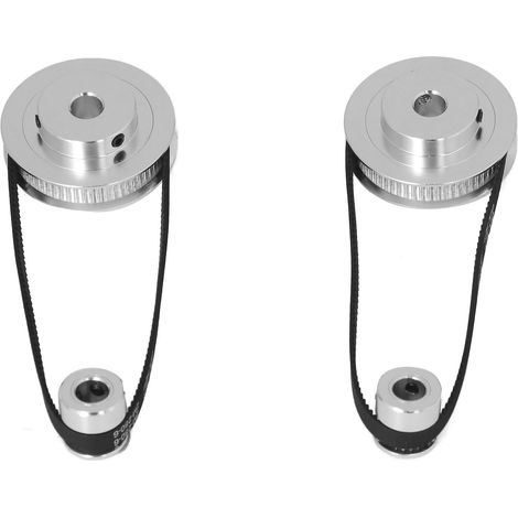 Poulie synchronisée aluminium 20/60 dents avec courroie 280mm pour imprimante 3D, alésage 8mm, compatible GT2. (1/5)