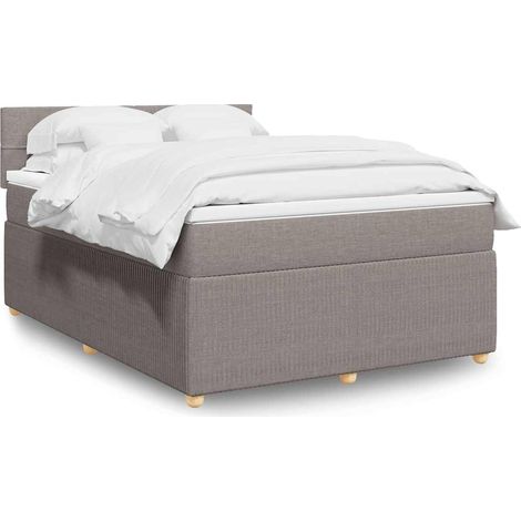 Boxspringbett mit Matratze Taupe 140x200 cm Stoff