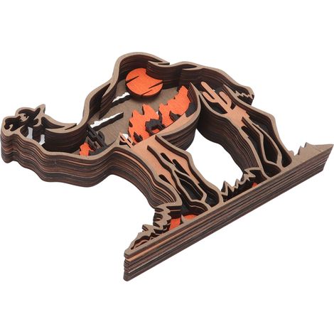 Statuette Animale en Bois de Buis - Décoration Maison Bureau, Idée Cadeau Chameau pour Chambre