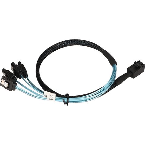 Mini-SAS-HD-SFF-8643-auf-4-SATA-3.0-12-Gbit/s-Kabel, zwei 7-polige Anschlüsse, für Server-Festplatteneinschübe, 0,5 m / 1,6 ft Länge (1/5)