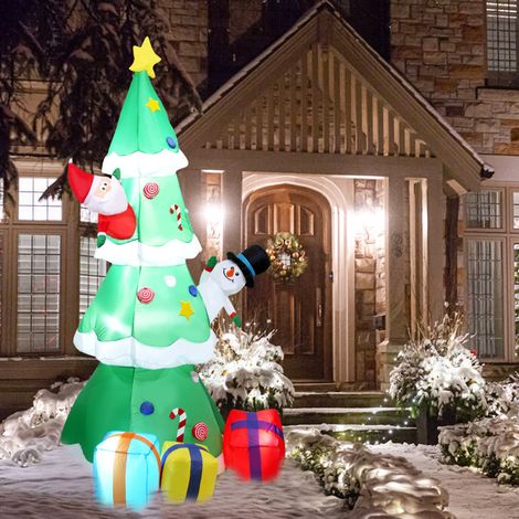 SWANEW Albero di Natale gonfiabile Padre Natale Snowman gigante decorazione all'aperto 240CM (1/5)