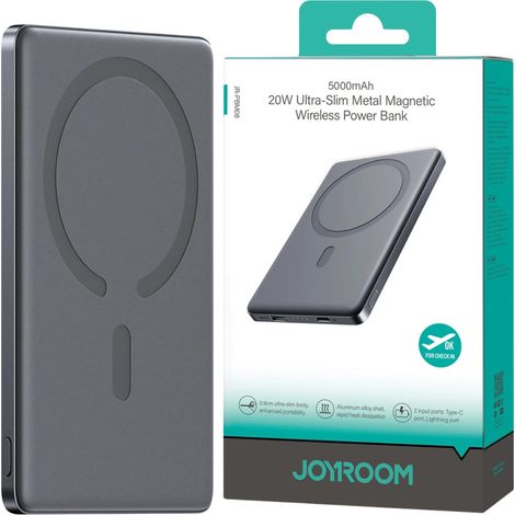 Power bank sottile magnetico Joyroom JR-PBM08 da 20 W e 5000 mAh (grigio)