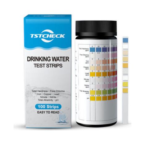 Pool- und Spa-Teststreifen – Packung mit 100 Streifen, zur Bestimmung von pH-Wert, Chlor, Brom, Härte und mehr, präziser 9-in-1-Poolwassertest