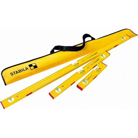 Niveaux à bulle PRO SET 80 ASM – 3 longueurs 120 cm, 60 cm, 30 cm – Aimants puissants pour adhérence – Sac de transport robuste – Stabila Messgeräte