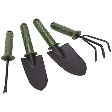 Kit d'outils de Jardin, 4 Pcs kit d'outils de Jardinage, Ensemble d’Outillage de Jardin d'extérieur avec Désherbeur Manuel, Truelle à Main, Truelles de repiquage, Râteaux à Main
