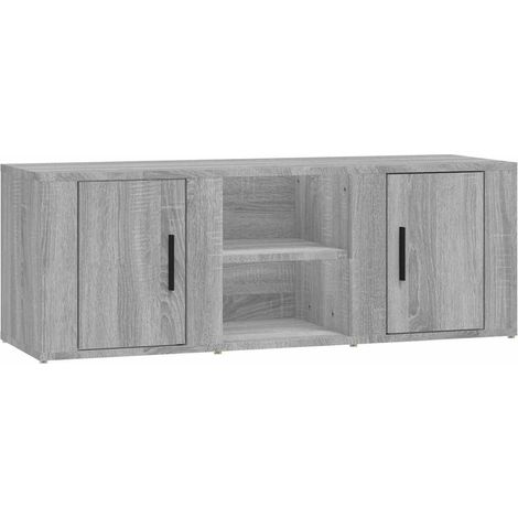 Meuble TV, Étagère TV, Meuble de Salon, Moderne Sonoma gris 100x31,5x35 cm Bois d'ingénierie OIB8154E (1/5)