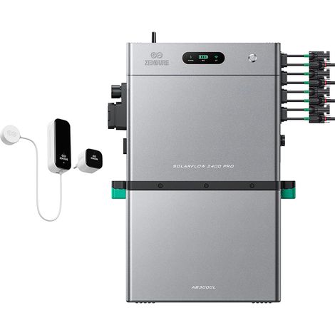 Zendure SolarFlow 2400 Pro – 2400W AC bidirektional, 4800W PV-Eingang, bis 16,8 kWh erweiterbar, Plug & Play, IP65, mit Smart Meter D0 (2.4 kWh), AB3000L (2,88 kWh) (1/5)