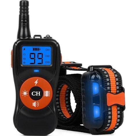 Collier de Dressage pour Chiens, Collier Electrique pour Chien Étanche avec Modes Vibration, de Son et Choc Statique (1/5)