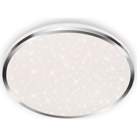 BRILONER ACORUS LED Deckenleuchte Bad, IP44 Spritzwasserschutz, Sternendekor, Neutralweißes Licht, chromfarbig, 33 x 6,6 cm