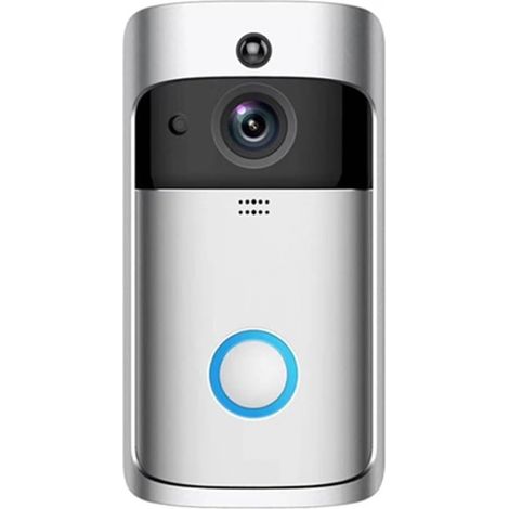 Sonnette vidéo sans fil avec détecteur de mouvement, Wi-Fi, détection infrarouge, vision nocturne, argent-AquaForge (1/5)