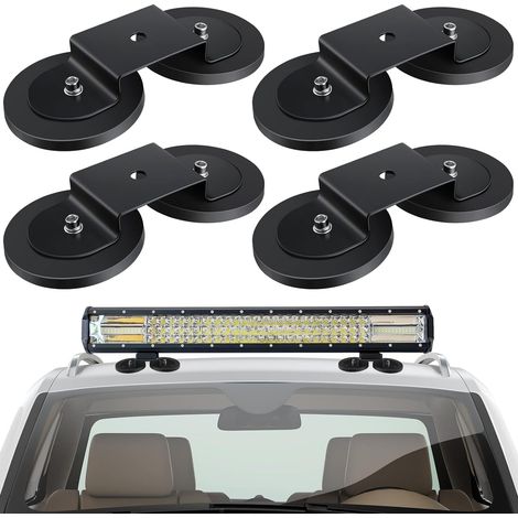 4pcs support de montage de lampe de travail magnétique support de montage de lampe LED magnétique support de montage de barre de montage de lampe de camion SUV hors route plafonnier barre de lumière a (1/5)