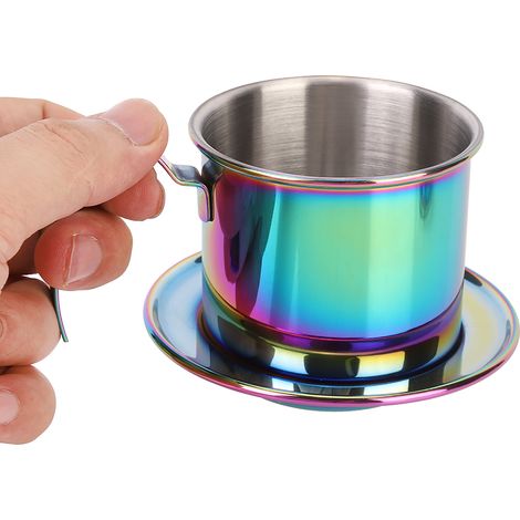 Verseuse à café portable en acier inoxydable, filtre réutilisable, cafetière goutte à goutte domestique (1/4)