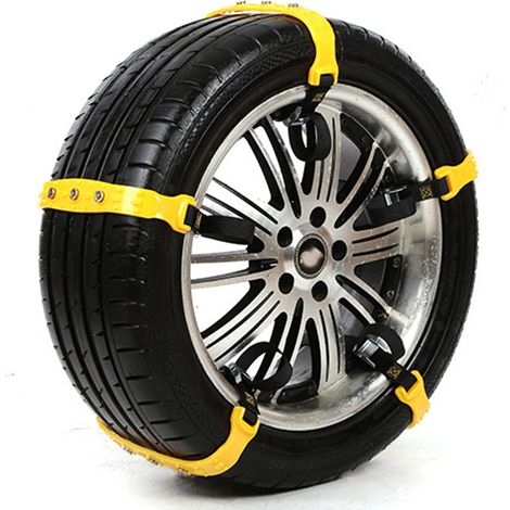 Chaînes à Neige 10 Pcs Anti-Slip Chaînes Réglables Pneu Roue pour Voiture Camion SUV. Surface de la route, routes enneigées, sécurité automobile, boue glacée, escalade, largeur 165-285mm (1/5)