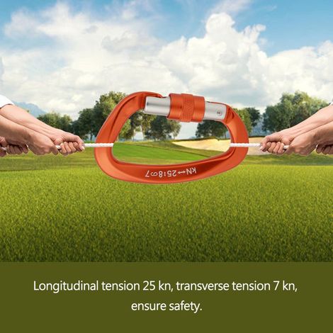 Verrou de Sécurité en Forme D pour Escalade, Accessoire de Protection Orange