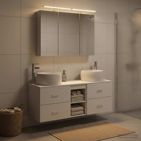 vidaXL Juego de muebles de baño 4 uds. Blanco (1/5)