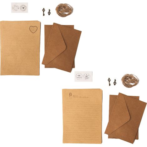 Papier Vieilli - Enveloppe Vieillie - Pour Lettres Anciennes Et Documents Historiques - Lot De 50 Feuilles Et 50 Enveloppes (1/5)