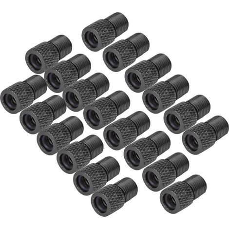 20 Stück Silikon-Ventiladapter-Ventilkappen für Fahrradreifen, Staubschutz, Rennradzubehör, schwarz (1/5)