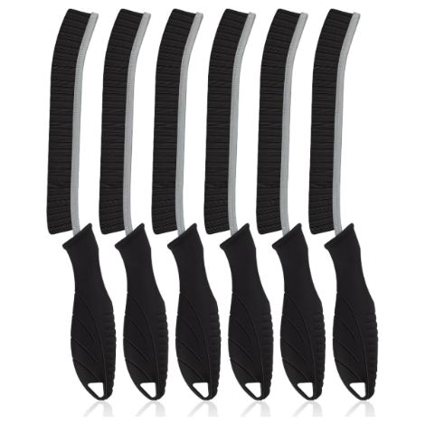 Brosse de Nettoyage Joints, Brosse Ménage Maison, Poils Durs, Brosse à Récurer pour Douche, Cuisine, WC (6, Noire) (1/5)