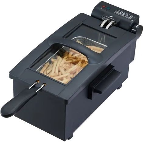 Friggitrice - CONTINENTAL EDISON - CEFR3BLK - 3 L - 2000 W - 1 cestello - Nero (1/3)